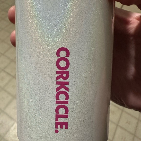 NWT 16 oz white glitter Corkcicle canteen - Picture 3 of 3